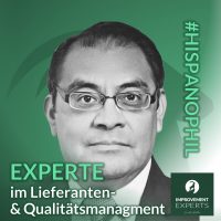 Rosendo, Senior Project Manager bei Improvement Experts GmbH, mit #HISPANOPHIL-Hashtag im Bild.
